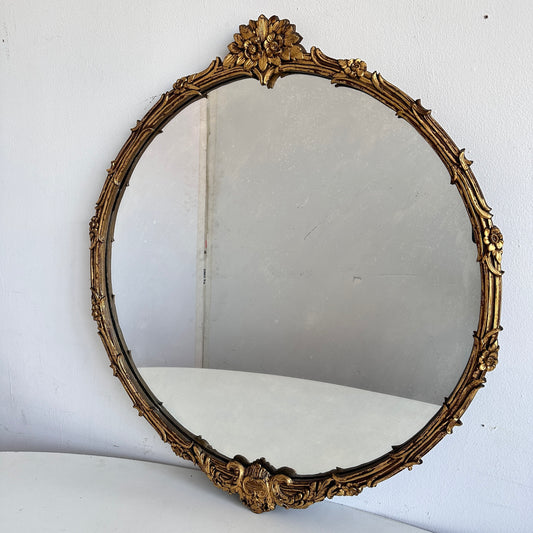 MR010 ORNATE ROUND GILT MIRROR