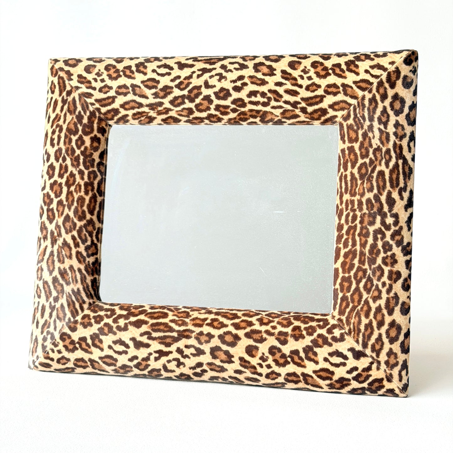MR011 UPHOLSTERED LEOPARD PRINT MIRROR