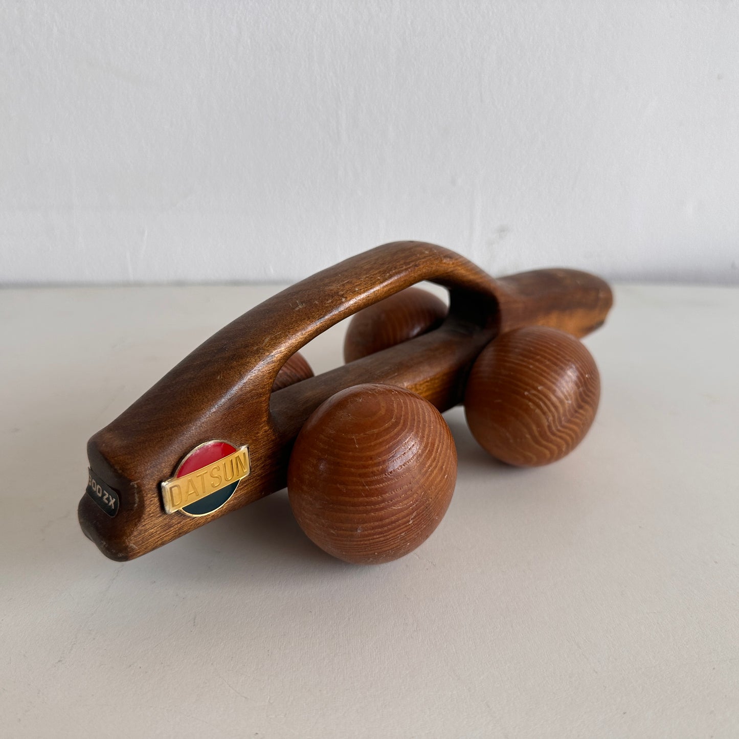 OB004 VINTAGE DATSUN 300ZX WOODEN TOY CAR-MASSAGE ROLLER
