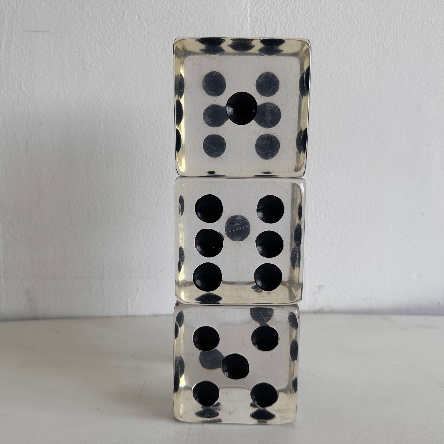 OB026 TRIO OF OVERSIZE LUCITE ACRYLIC DICE