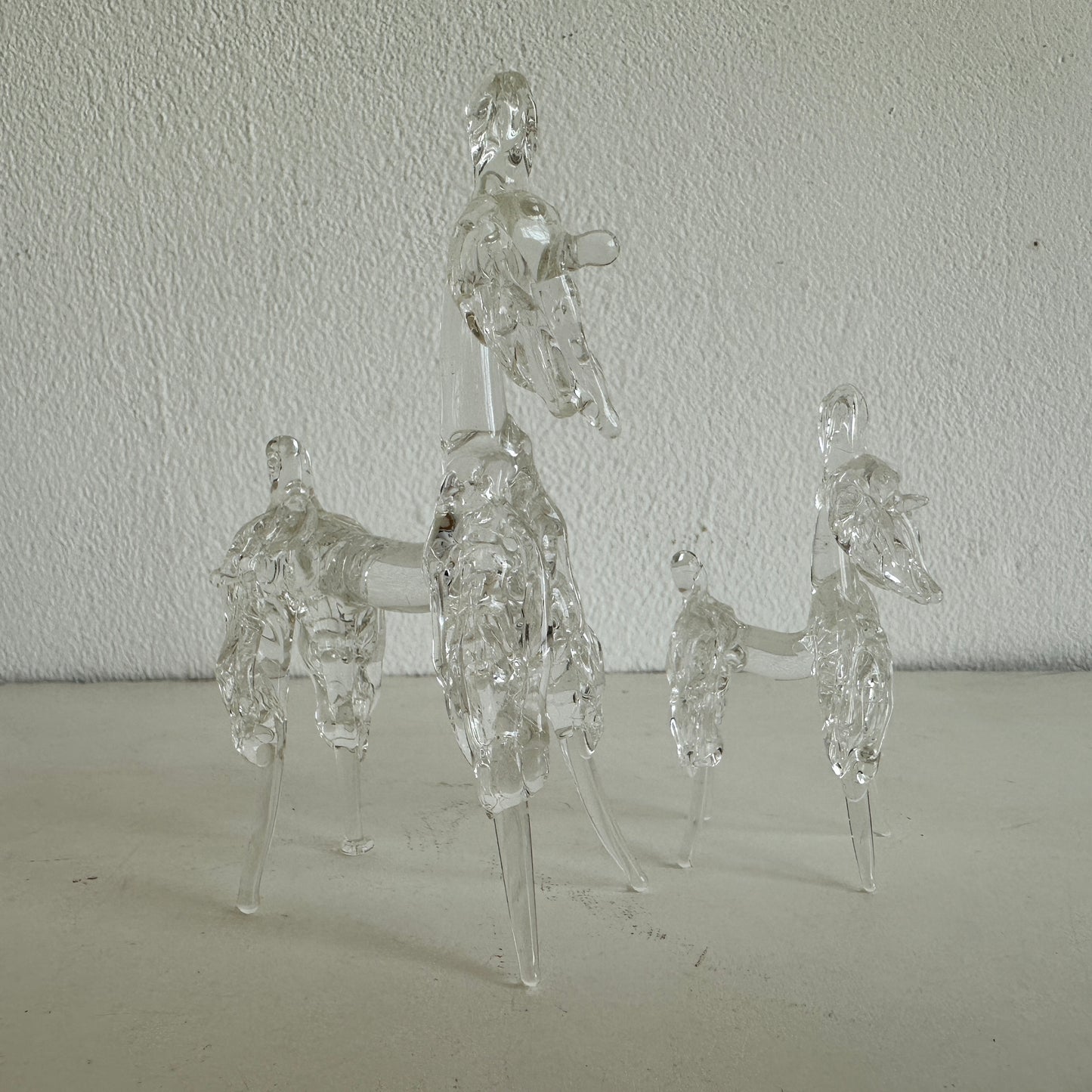 OB028 GLASS POODLE MOM AND PUP