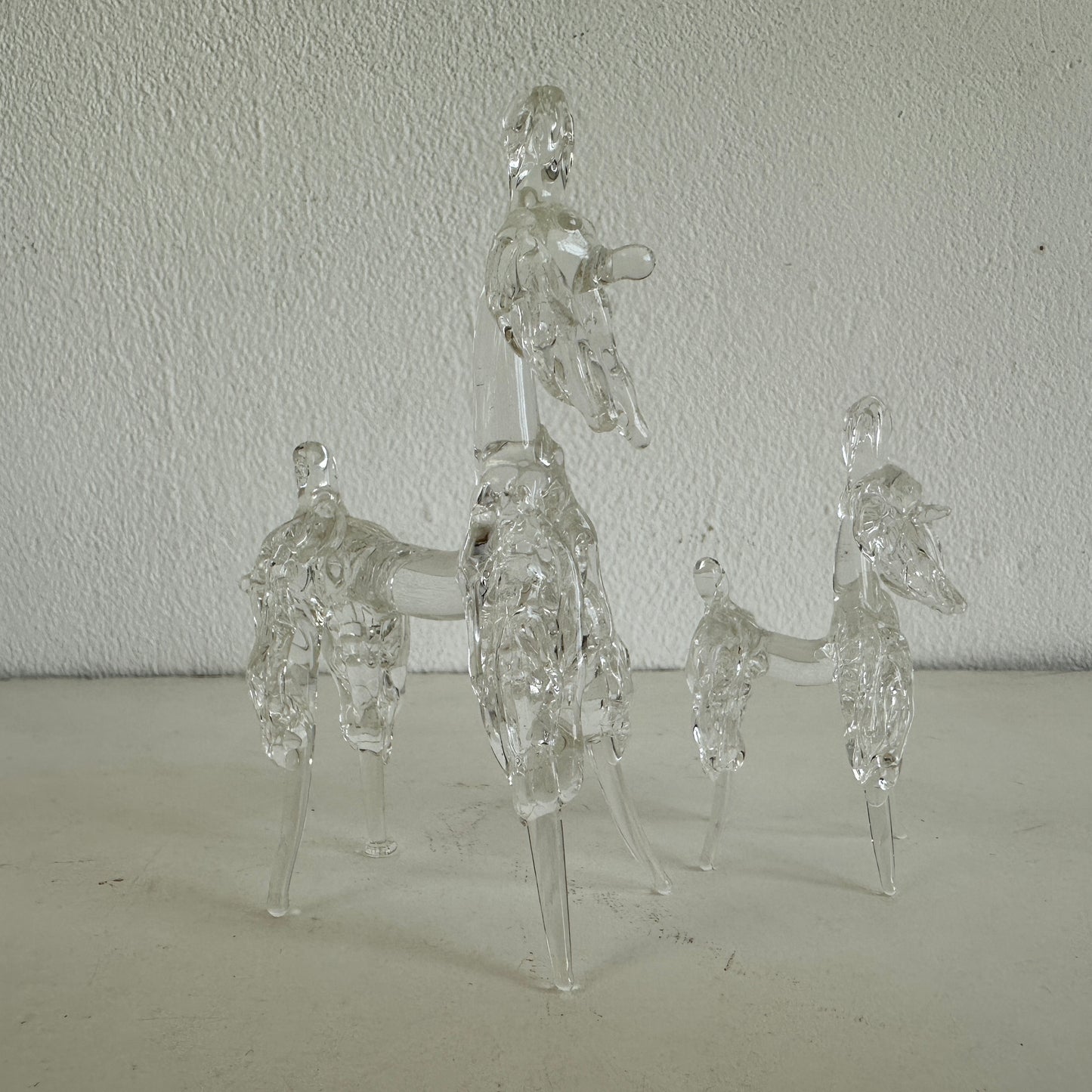 OB028 GLASS POODLE MOM AND PUP