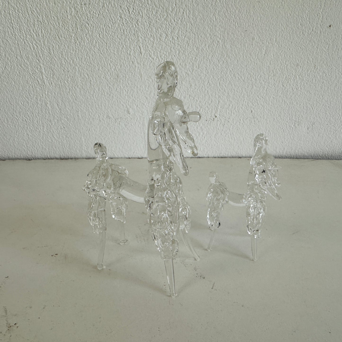 OB028 GLASS POODLE MOM AND PUP