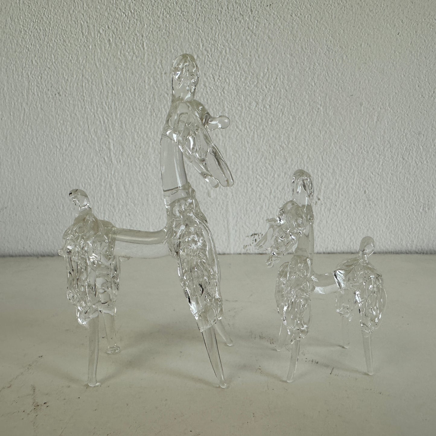 OB028 GLASS POODLE MOM AND PUP