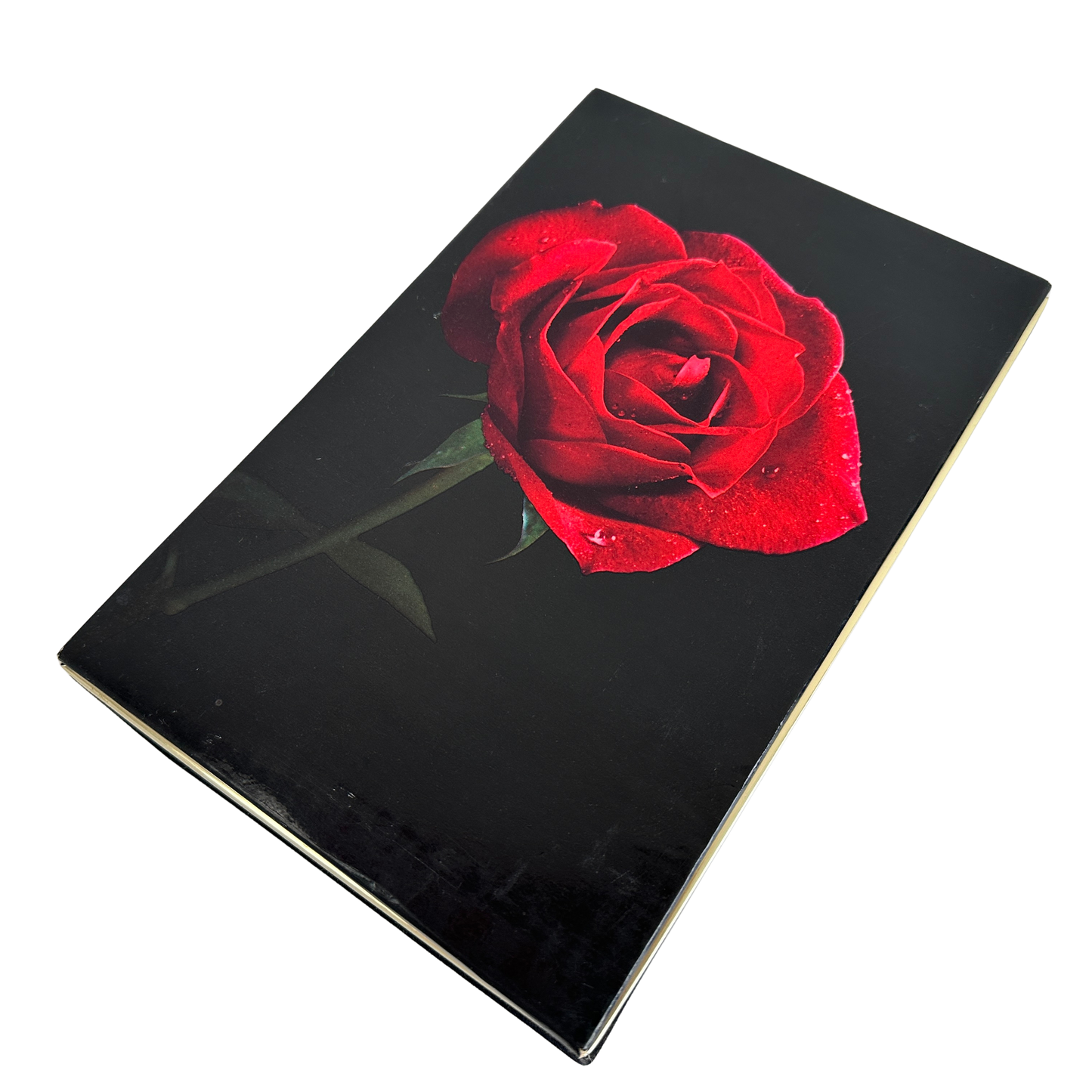 OB031 GOLD TRIM & RED ROSE BLACK BOX