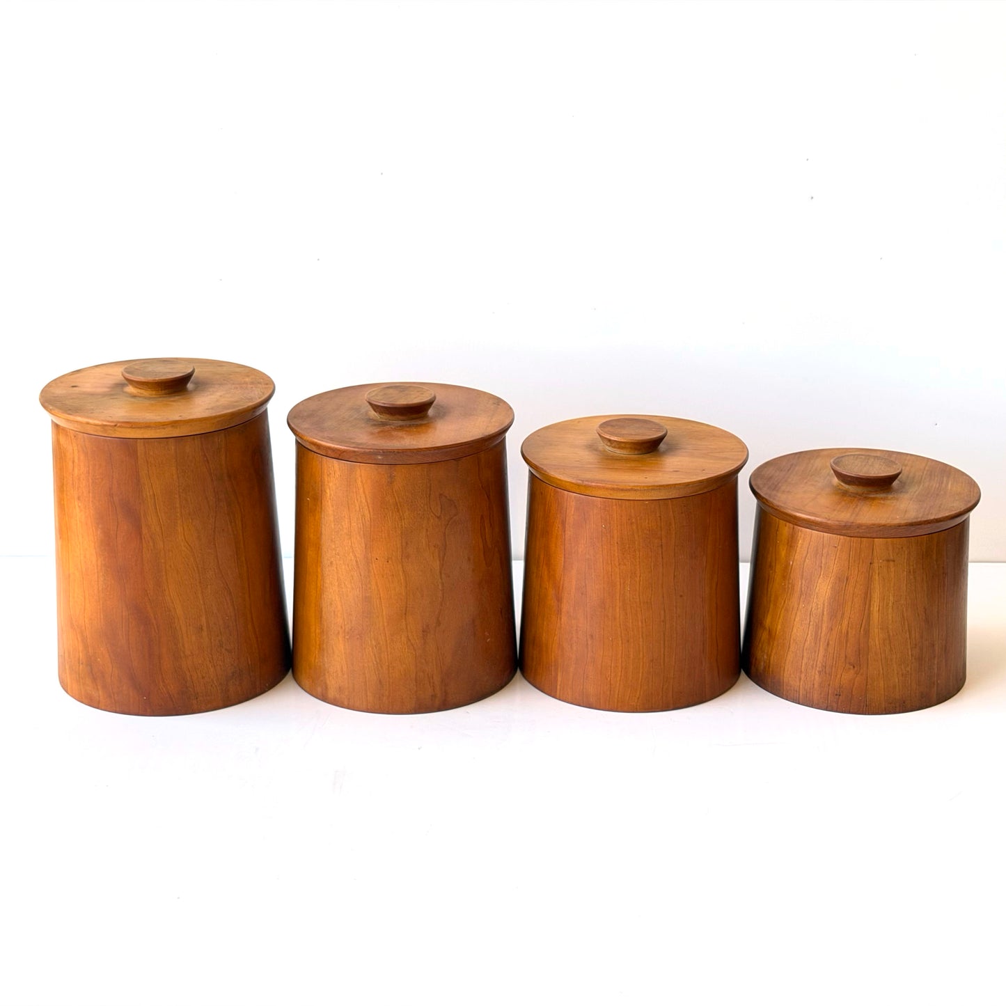 OB079 SET OF 4 TEAK WOOD CANISTERS