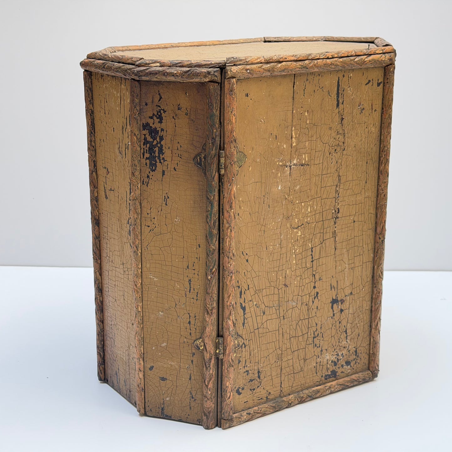 OB093 ANTIQUE DOLL WARDROBE CLOSET ARMOIRE