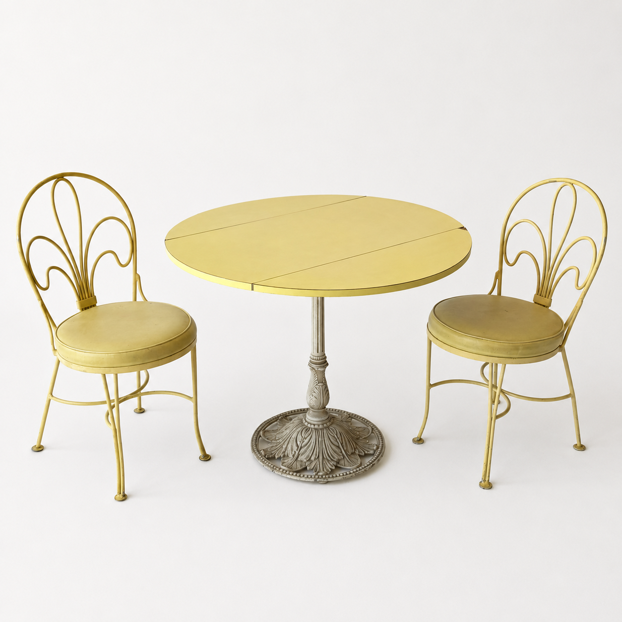 OD011 VINTAGE DISTRESSED YELLOW OUTDOOR CHAIRS