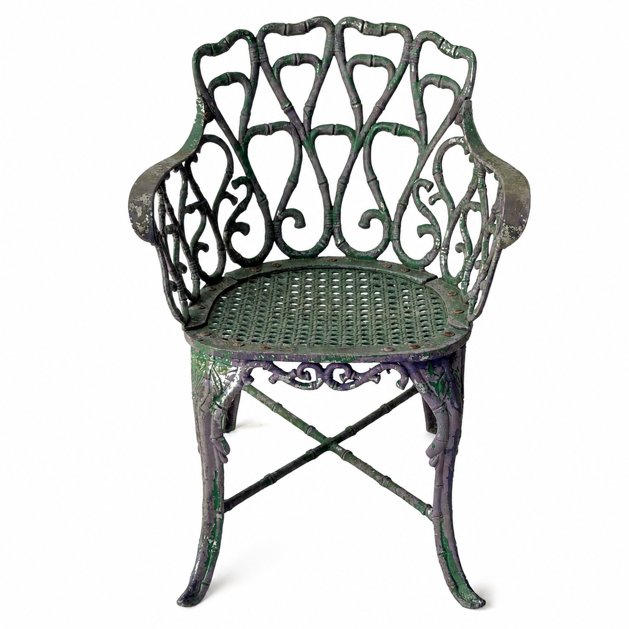 OD019 CAST ALUMINUM FAUX BAMBOO PATIO CHAIR