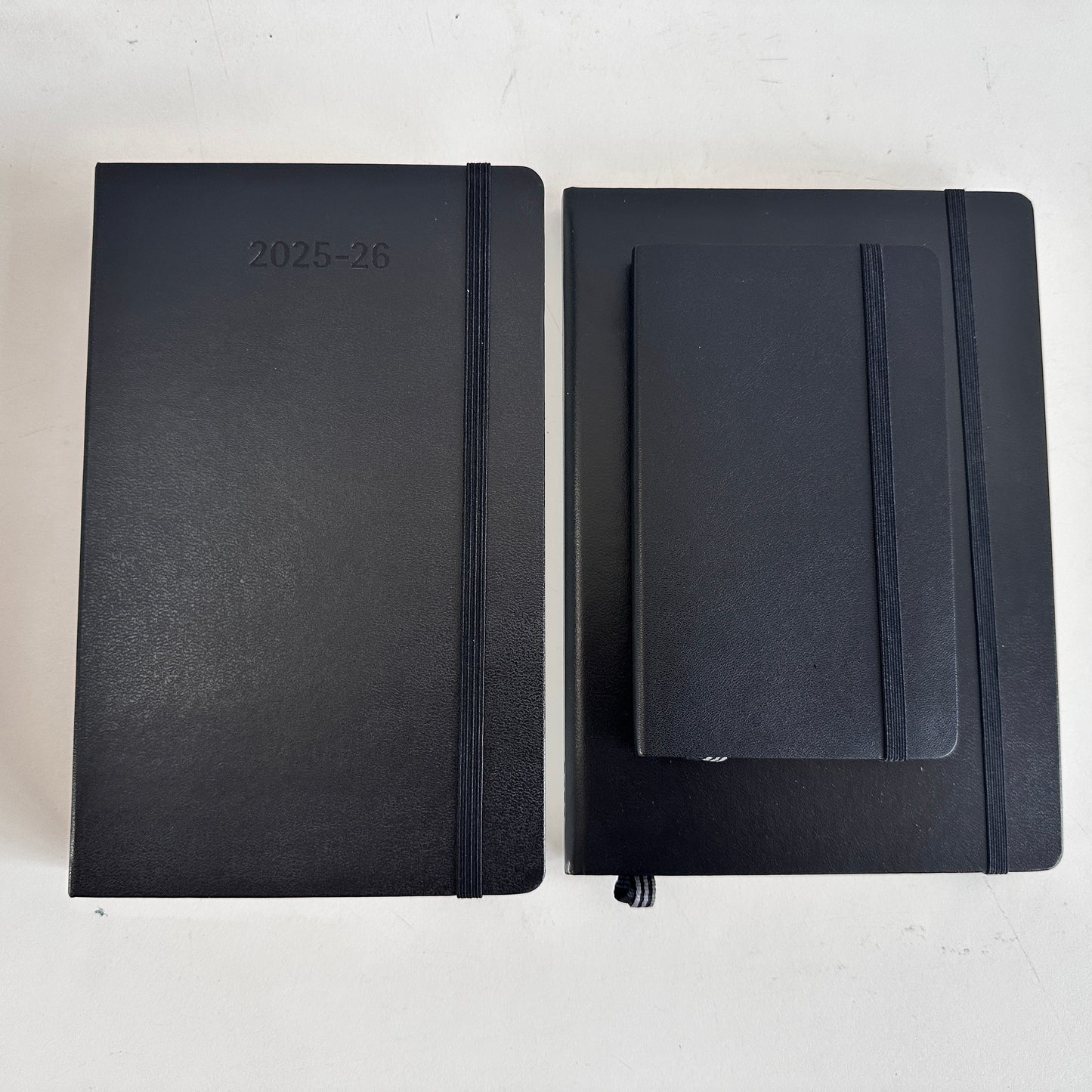 OF009 STACK OF 3 BLACK BOUND NOTEBOOKS