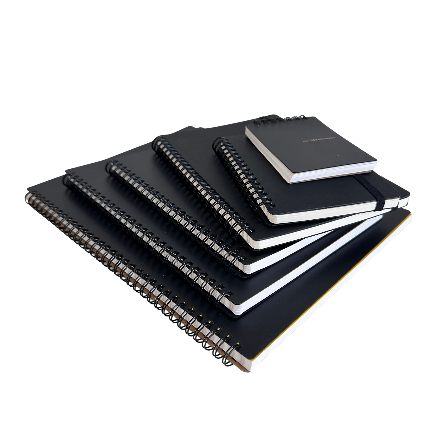 OF010 STACK OF 6 BLACK SPIRAL NOTEBOOKS