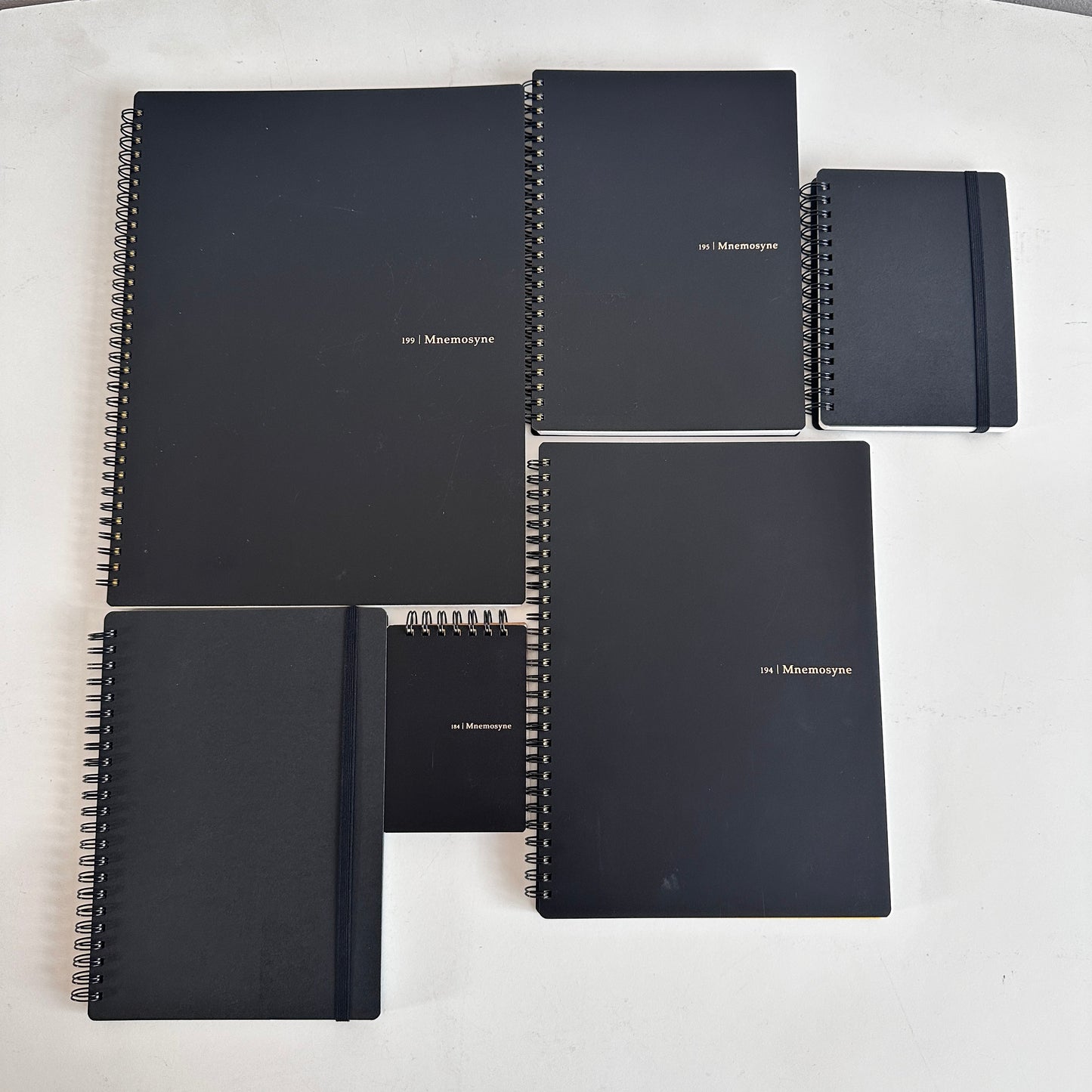 OF010 STACK OF 6 BLACK SPIRAL NOTEBOOKS