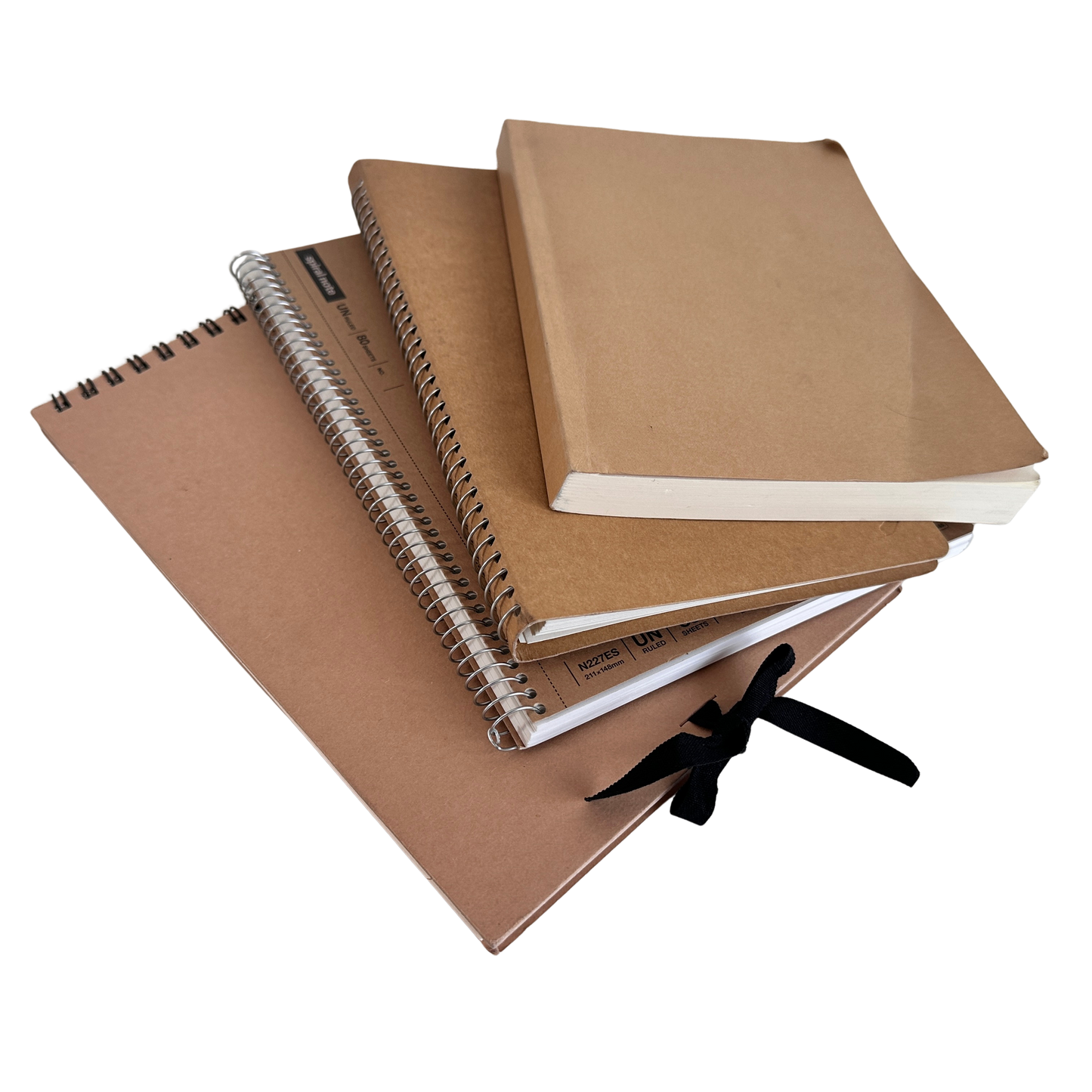 OF011 STACK OF 4 TAN NOTEBOOKS