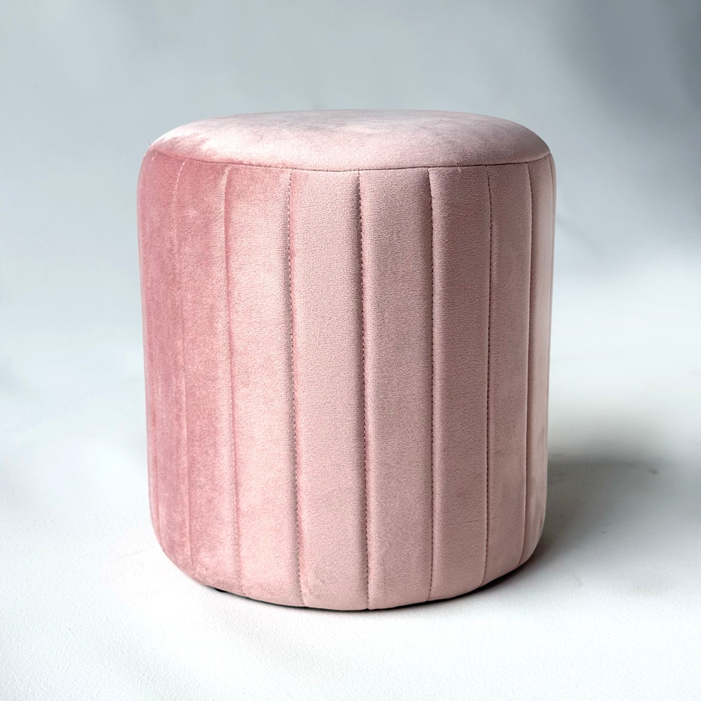 OT002 PINK VELVET OTTOMAN
