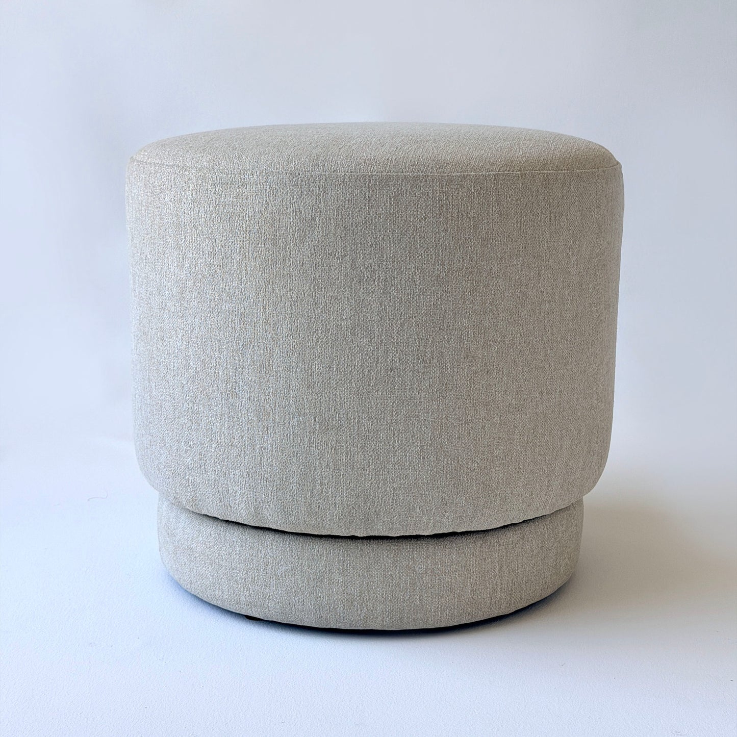 OT003 BEIGE LINEN SWIVEL OTTOMAN