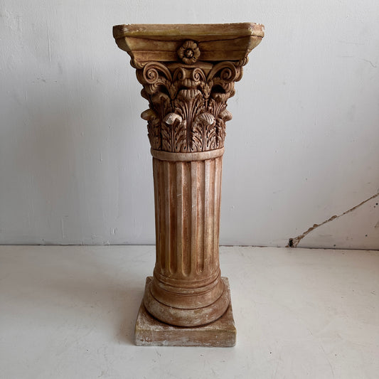 PD008 LIGHT BROWN PATINA CORINTHIAN PEDESTAL