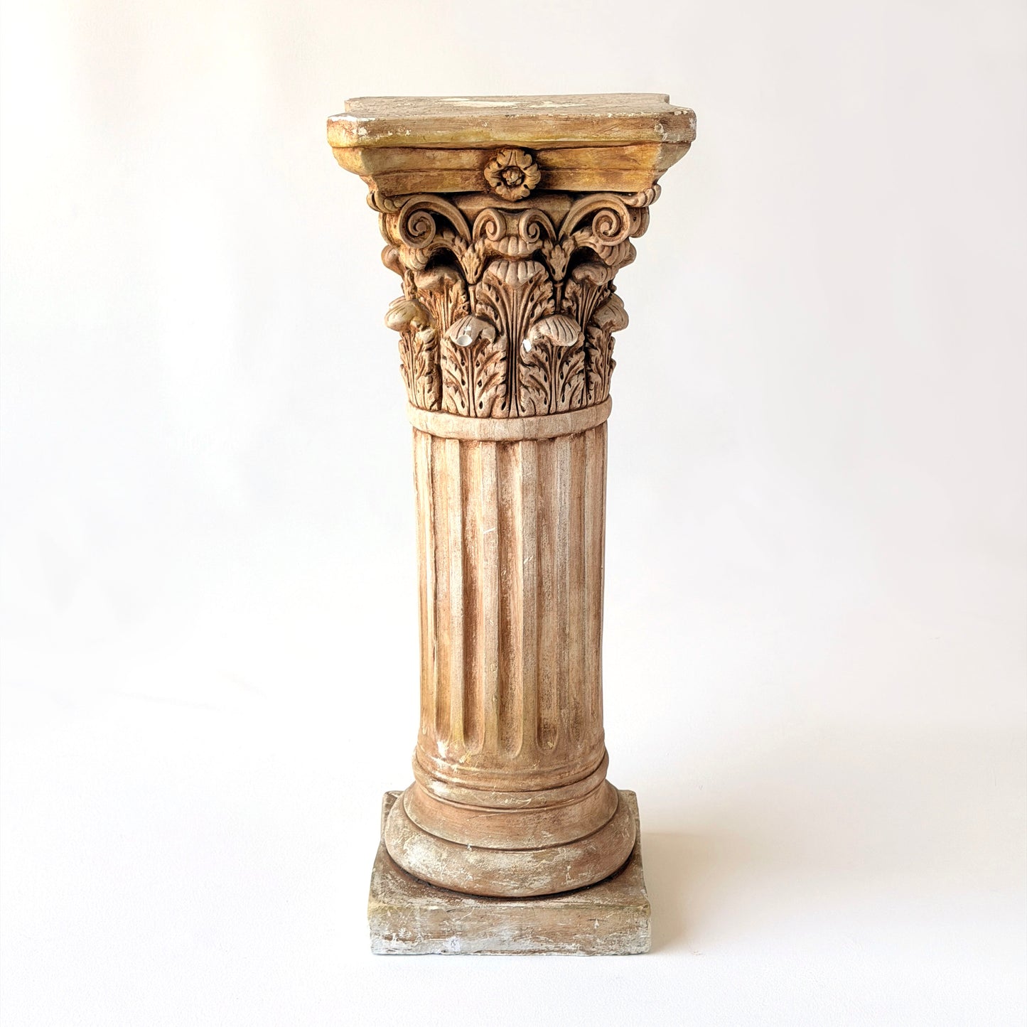 PD008 LIGHT BROWN PATINA CORINTHIAN PEDESTAL