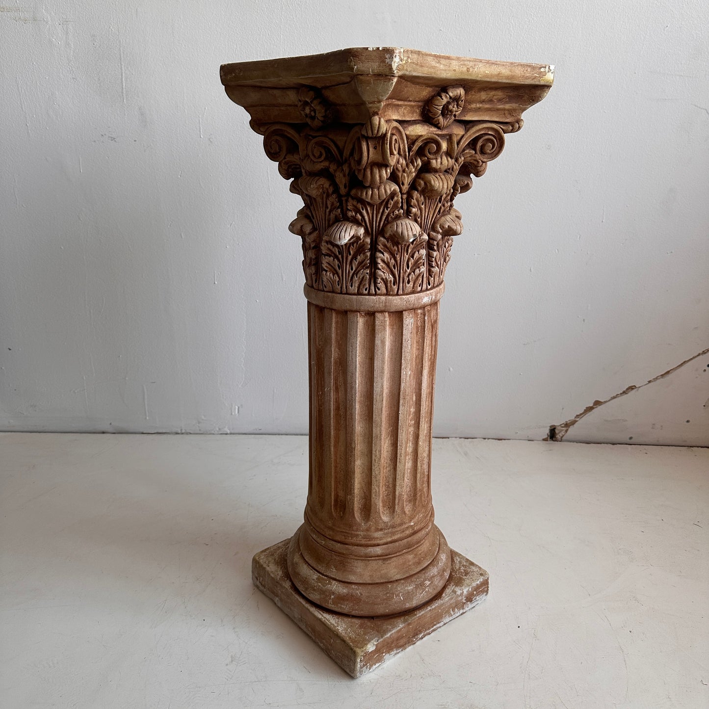 PD008 LIGHT BROWN PATINA CORINTHIAN PEDESTAL