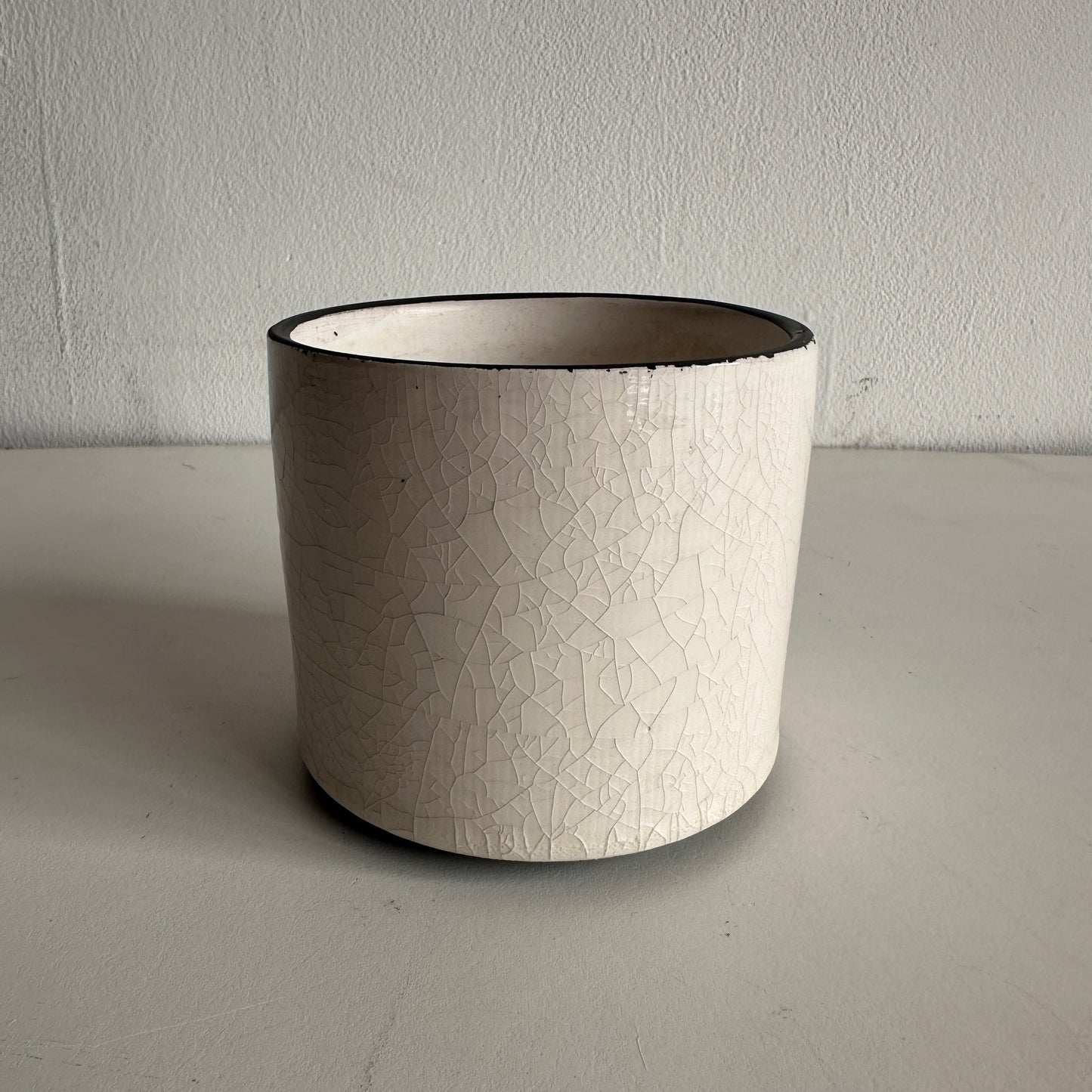 PL008 WHITE CRACKLE PLANTER