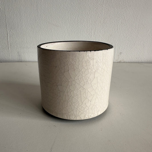 PL008 WHITE CRACKLE PLANTER