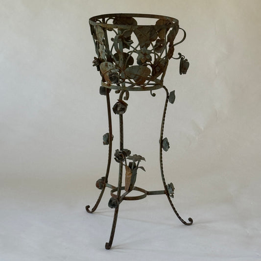 PL014 VINTAGE FLORAL PLANT STAND