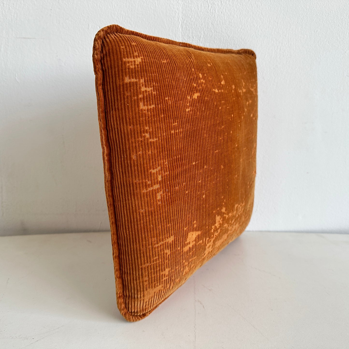 PW006 DISTRESSED ORANGE COURDUROY PILLOW