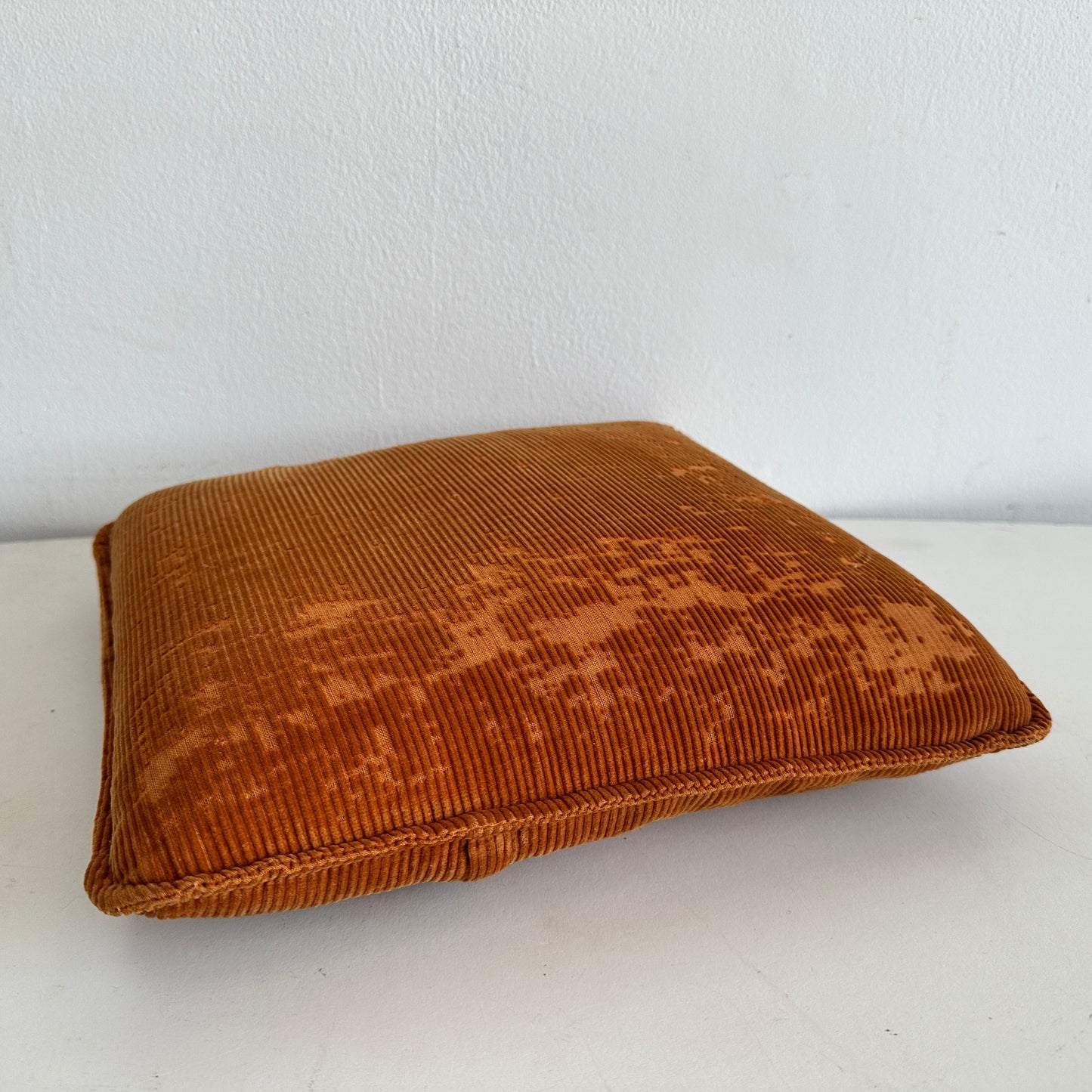 PW006 DISTRESSED ORANGE COURDUROY PILLOW