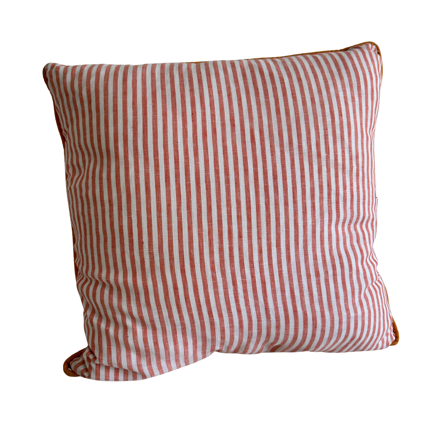 PW008 ORANGE AND WHITE SKINNY STRIPED PILLOW
