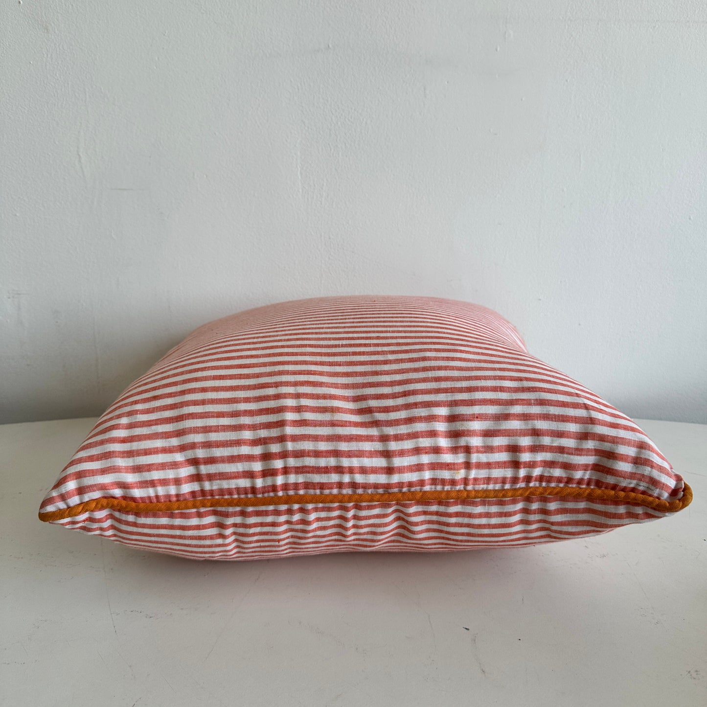 PW008 ORANGE AND WHITE SKINNY STRIPED PILLOW