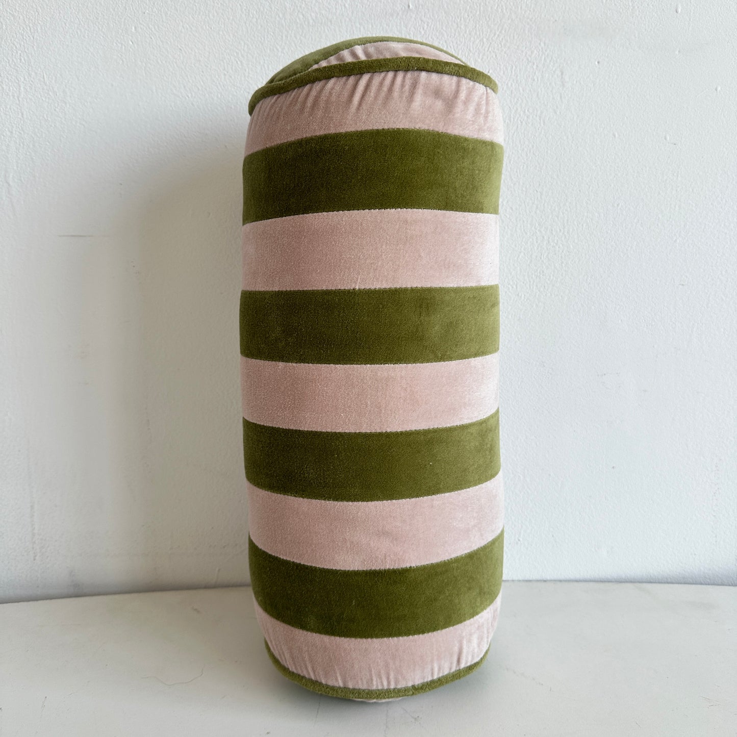 PW010 C&K PINK AND GREEN STRIPED BOLT PILLOW