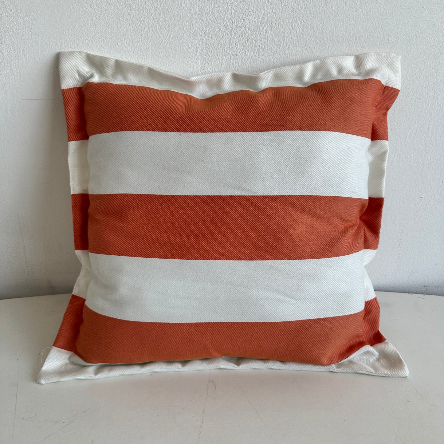 PW011 ORANGE AND WHITE THICK STRIPED PILLOW