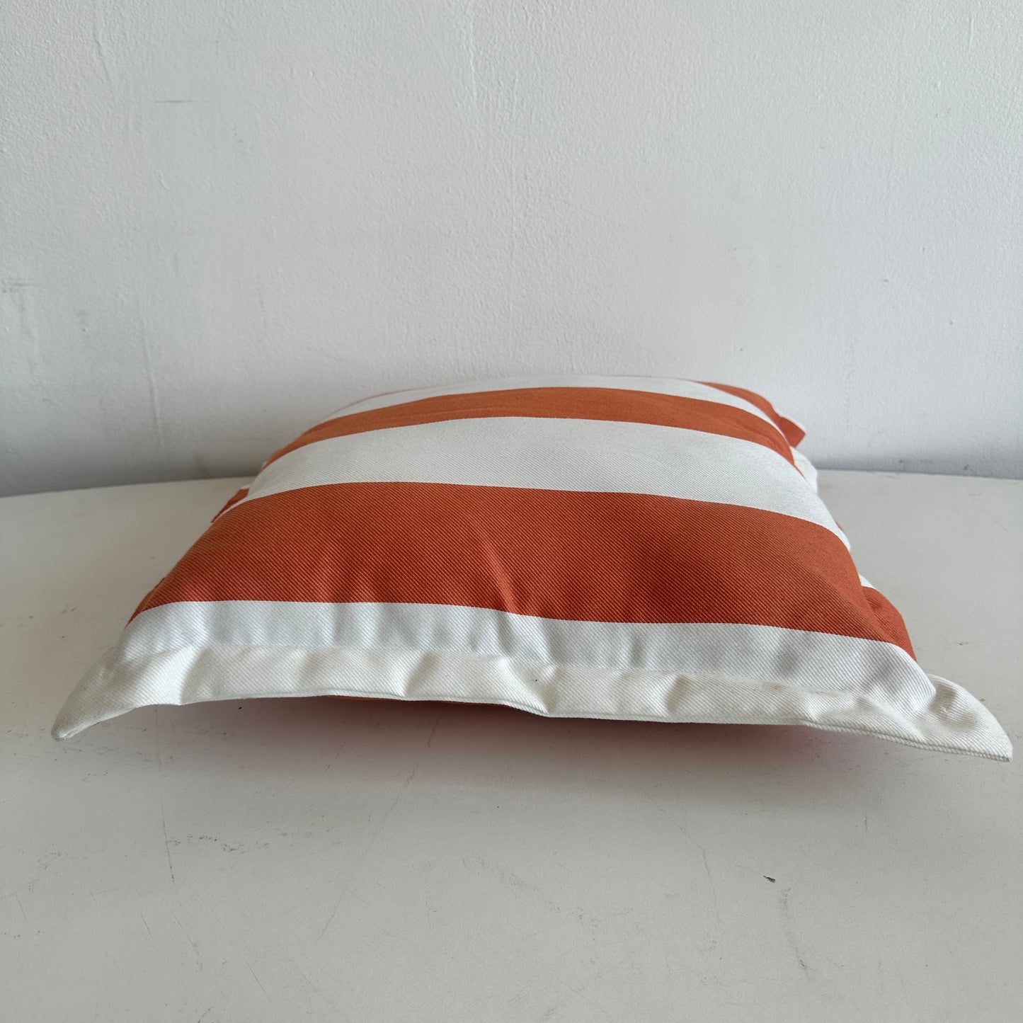 PW011 ORANGE AND WHITE THICK STRIPED PILLOW