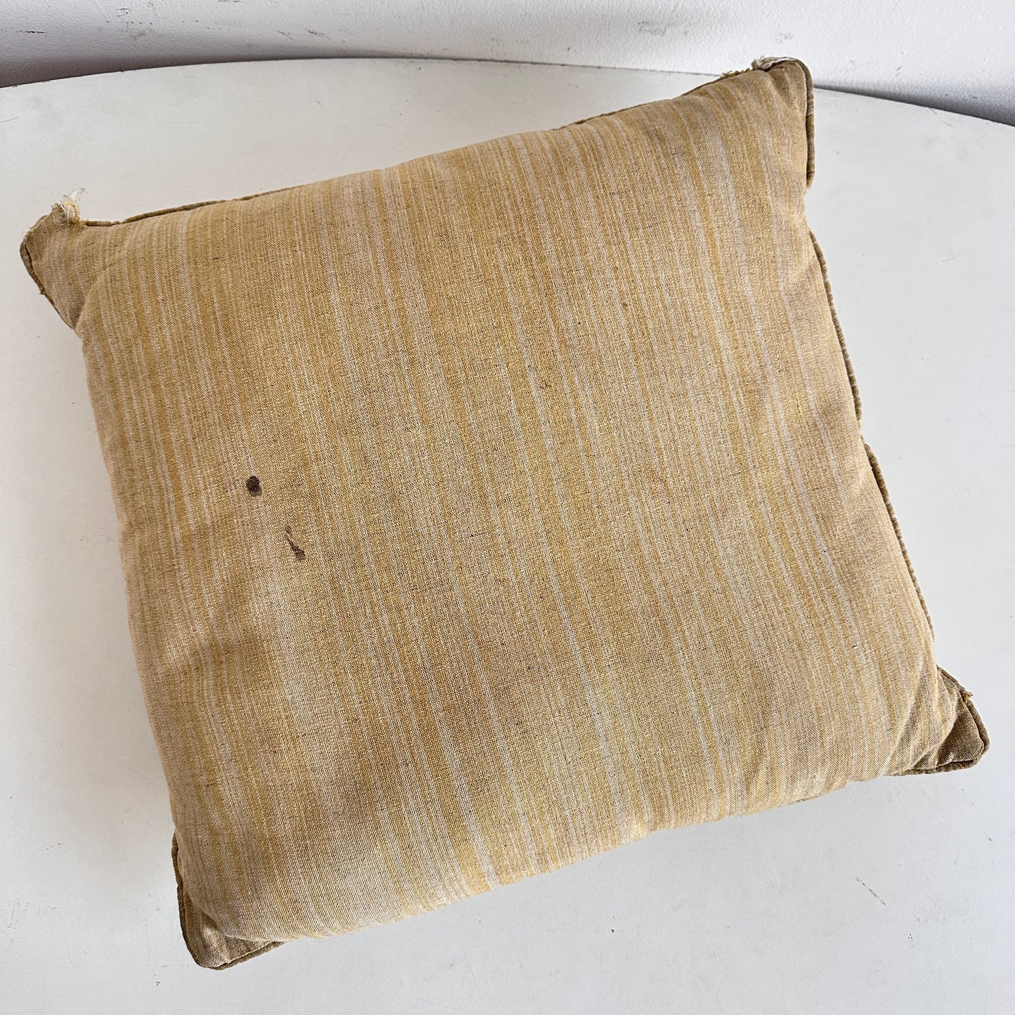 PW024 DISTRESSED YELLOW STRIPED PILLOW