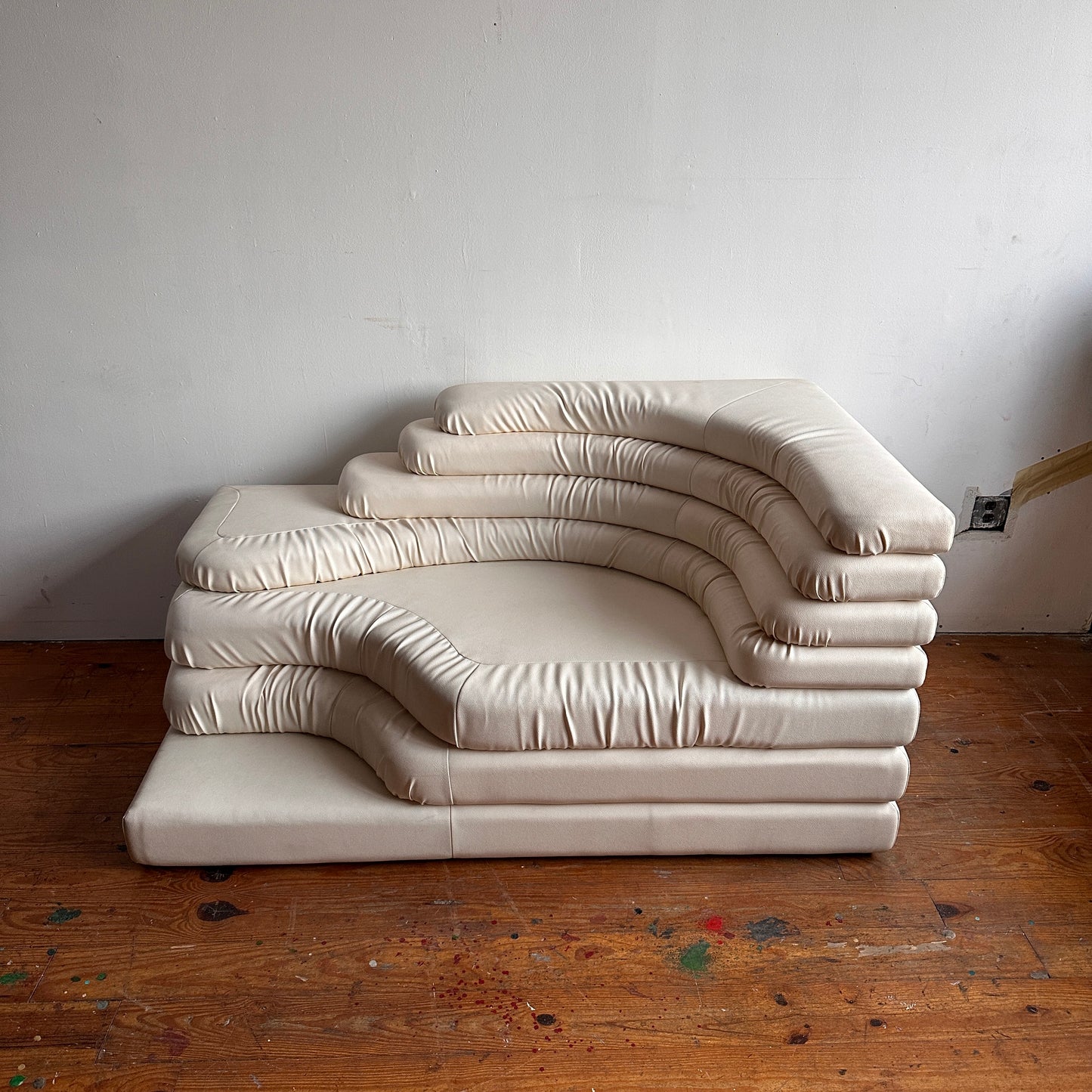 SF004 WHITE TERRAZA VEGAN LEATHER SOFA FROM FRANCE & SON