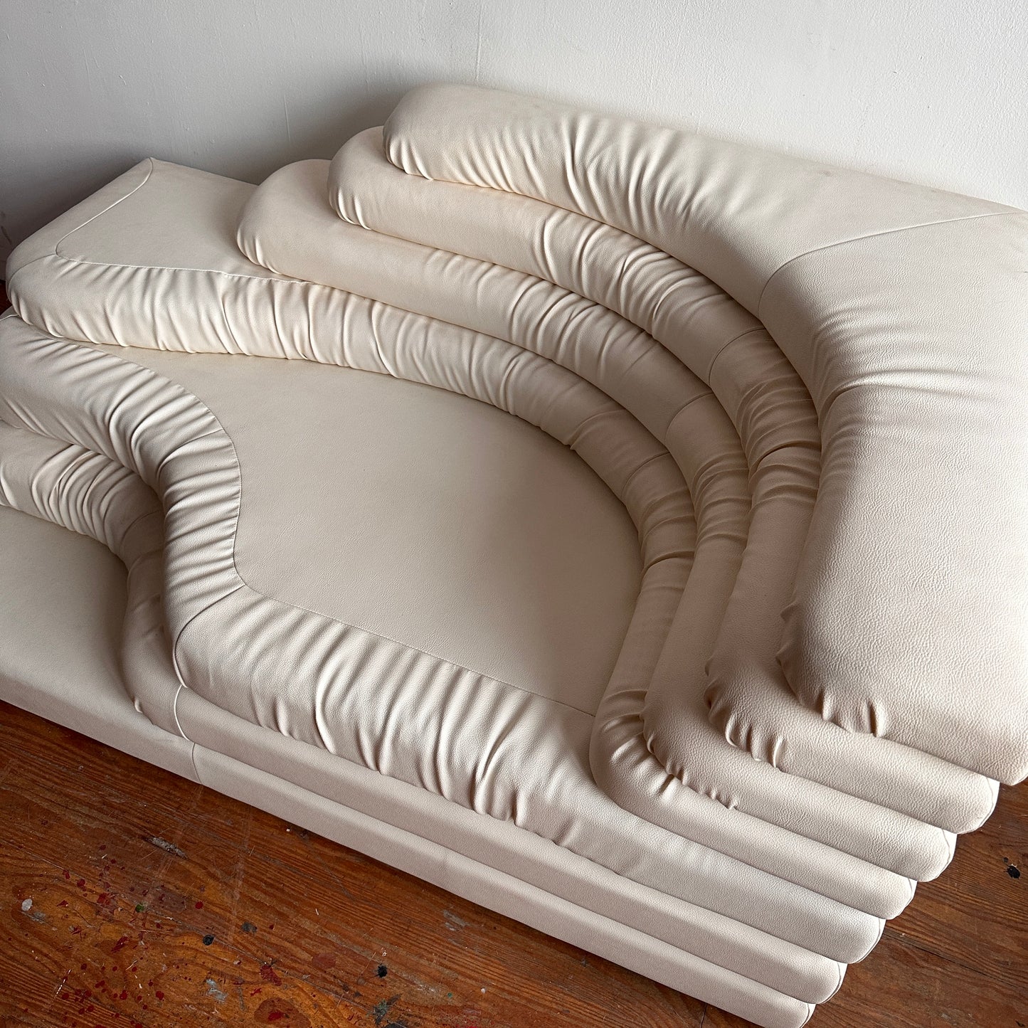 SF004 WHITE TERRAZA VEGAN LEATHER SOFA FROM FRANCE & SON