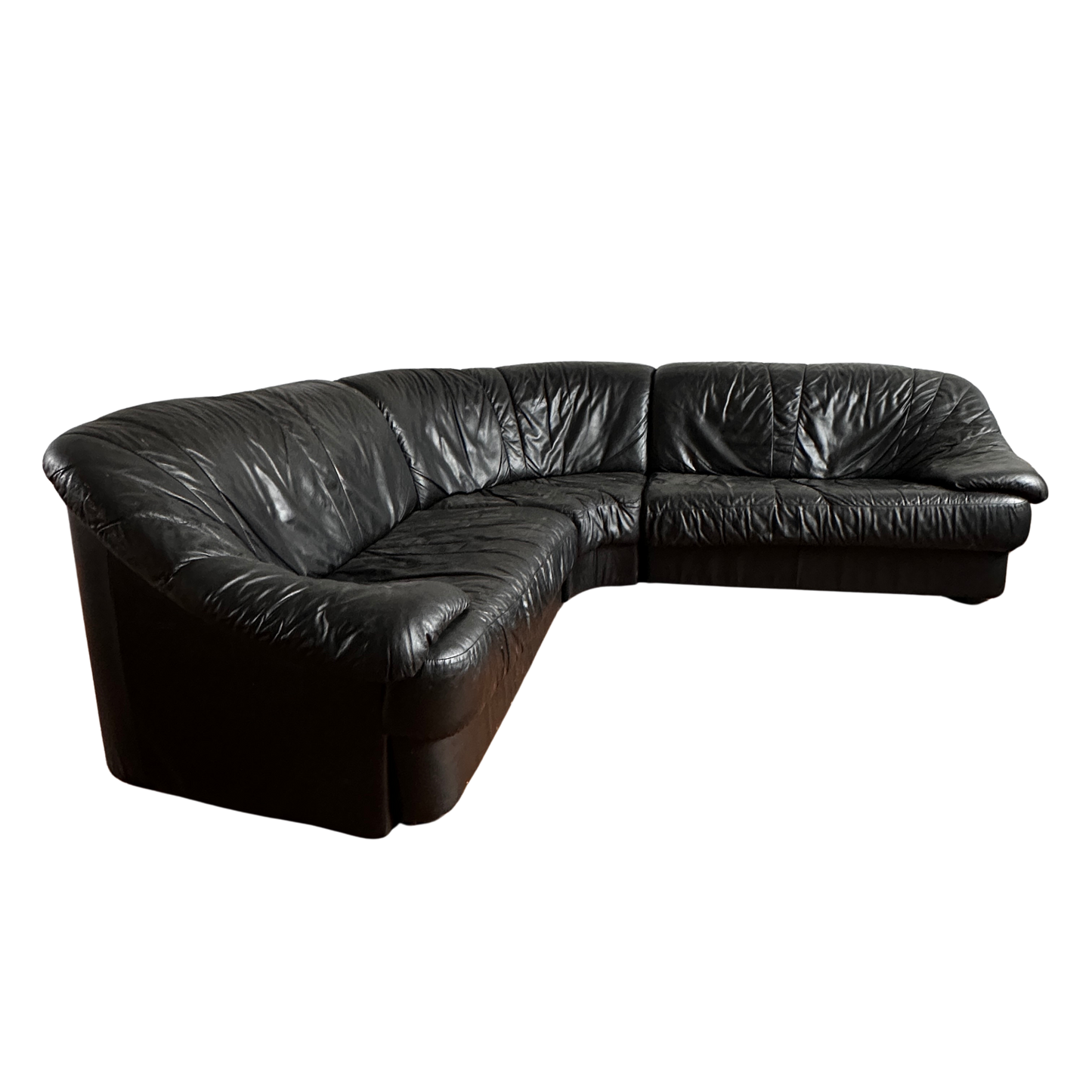 SF006 BUKHARIN BLACK LEATHER SECTIONAL SOFA
