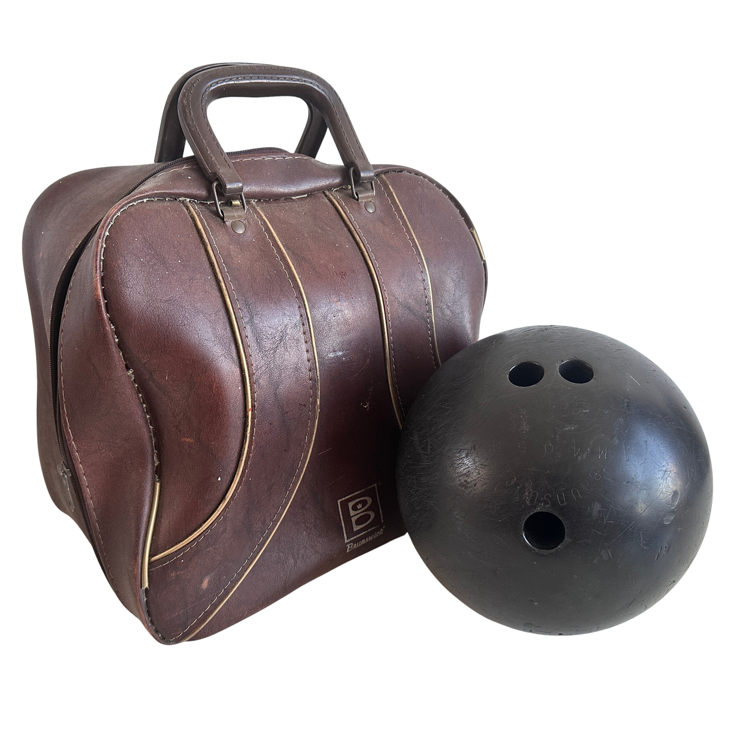 SP022 BLACK BOWLING BALL WITH BAG (BOTTOM CUT OUT FOR CAMERA GAG)