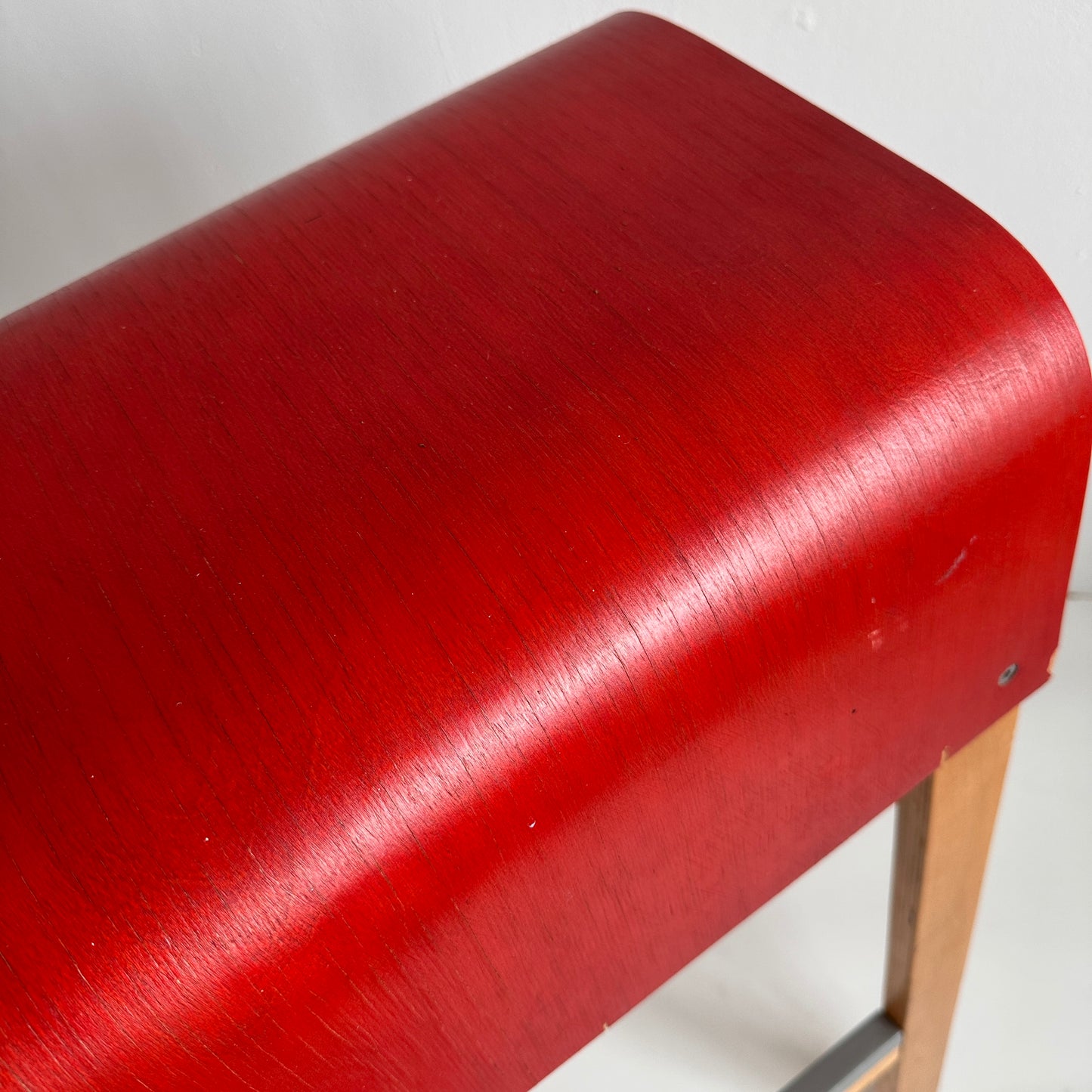 ST008 VINTAGE IKEA RED SADDLE STOOL
