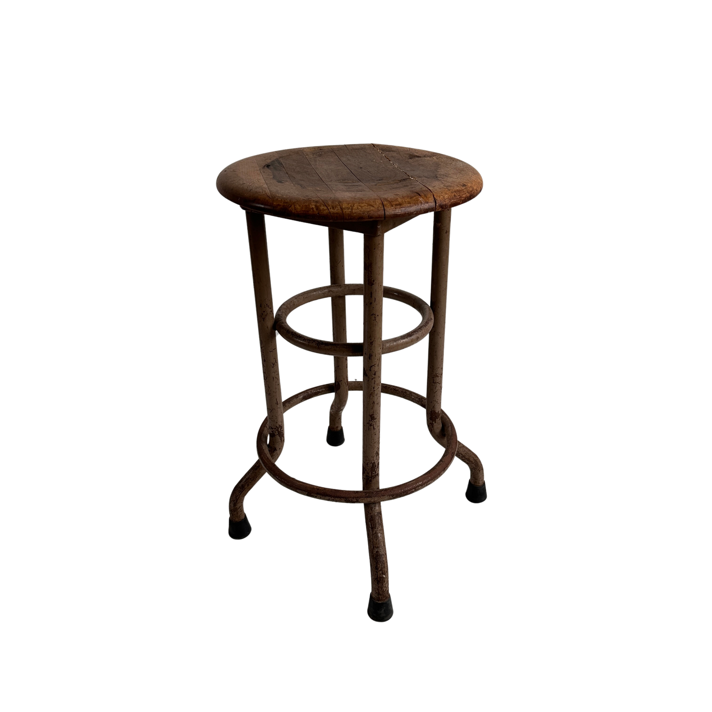 ST009 RETRO METAL STOOL WITH WOOD SEAT