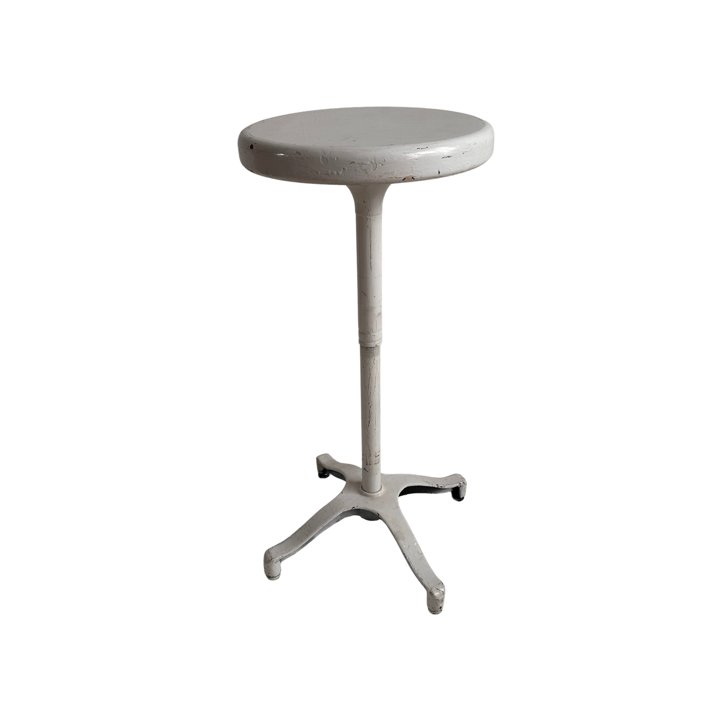 ST010 SWIVEL METAL WHITE STOOL