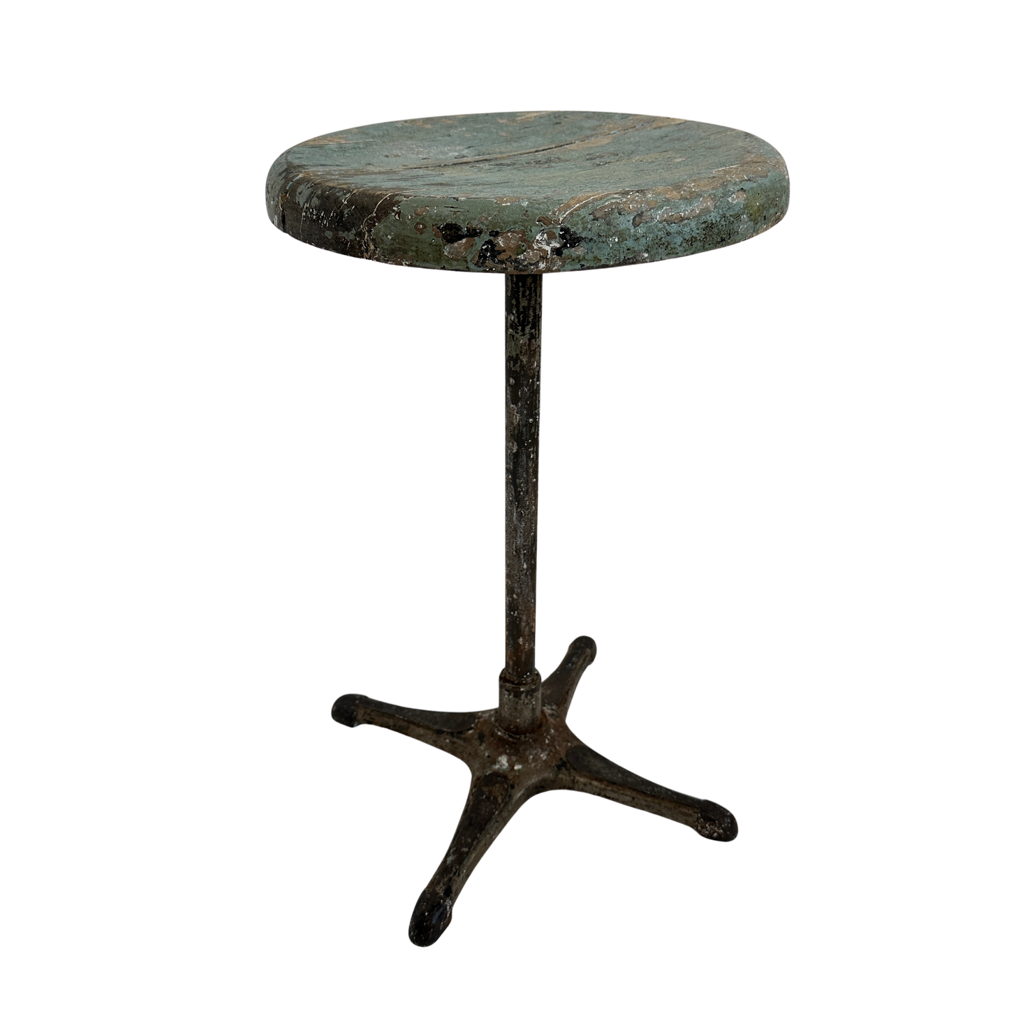 ST020 GREEN PATINA INDUSTRIAL SWIVEL STOOL