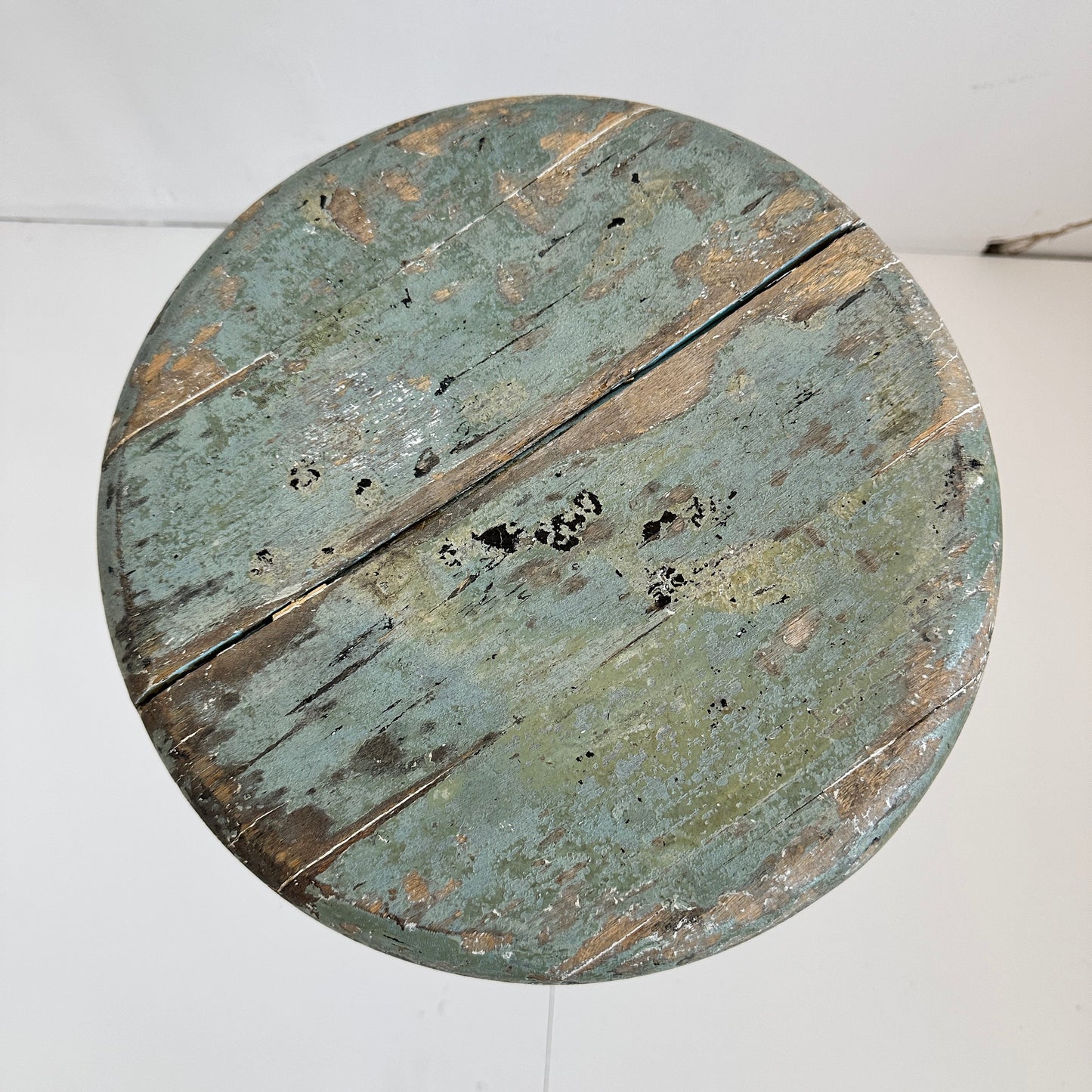 ST020 GREEN PATINA INDUSTRIAL SWIVEL STOOL