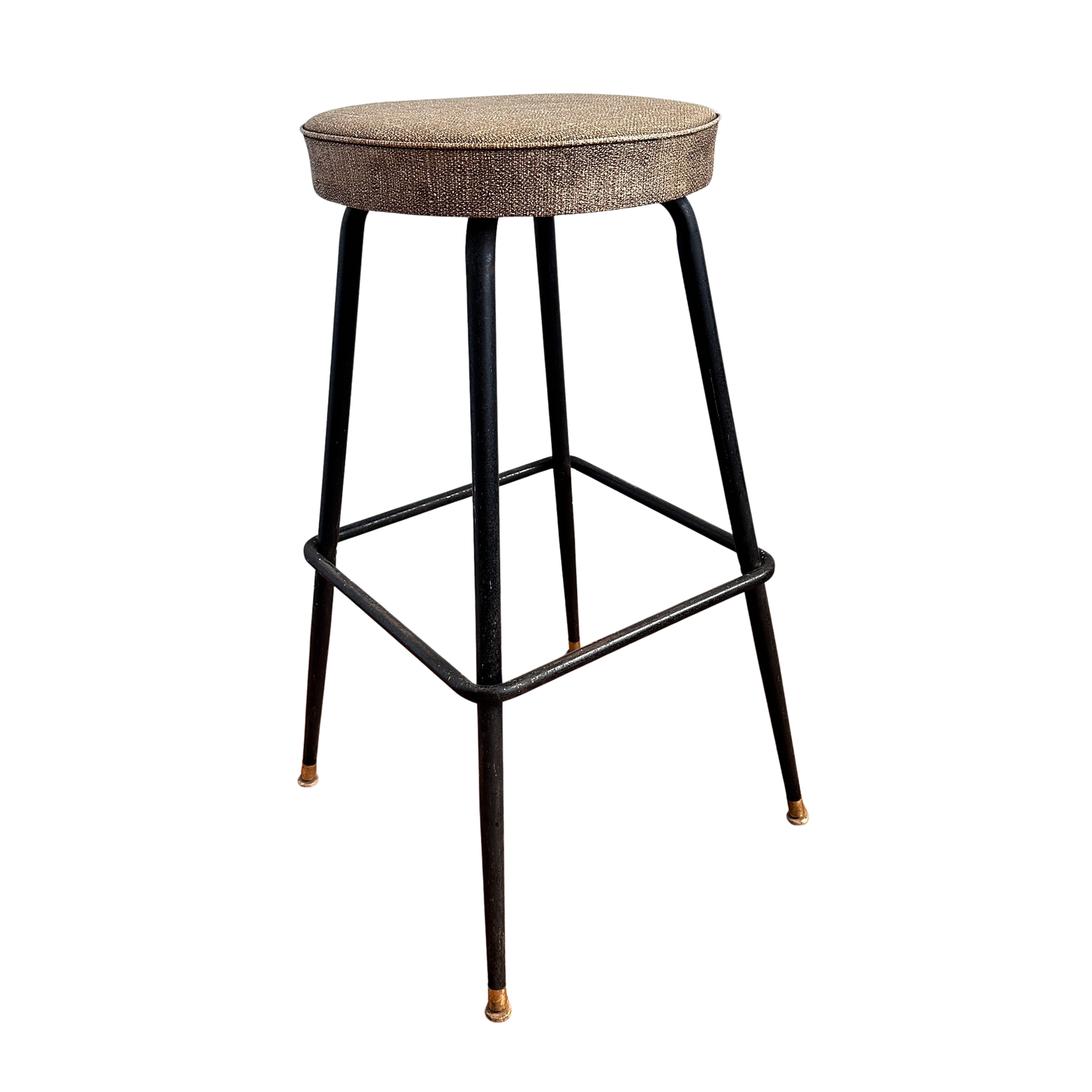 ST028 BLACK AND TAN VINYL SWIVEL SEAT STOOL