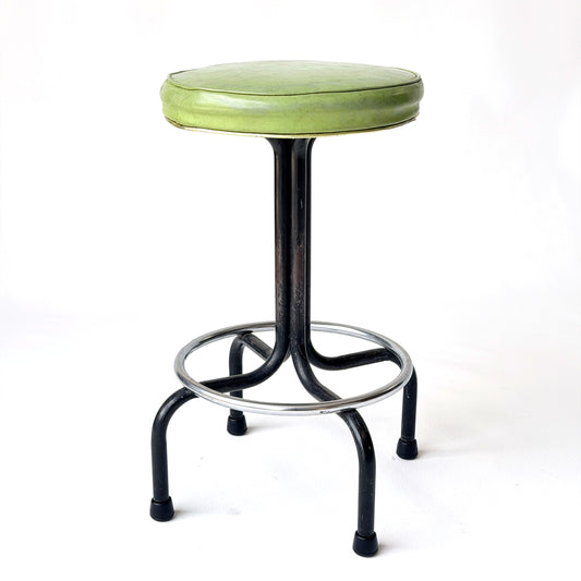 ST029 METAL AND GREAN VINYL SEAT SWIVEL STOOL