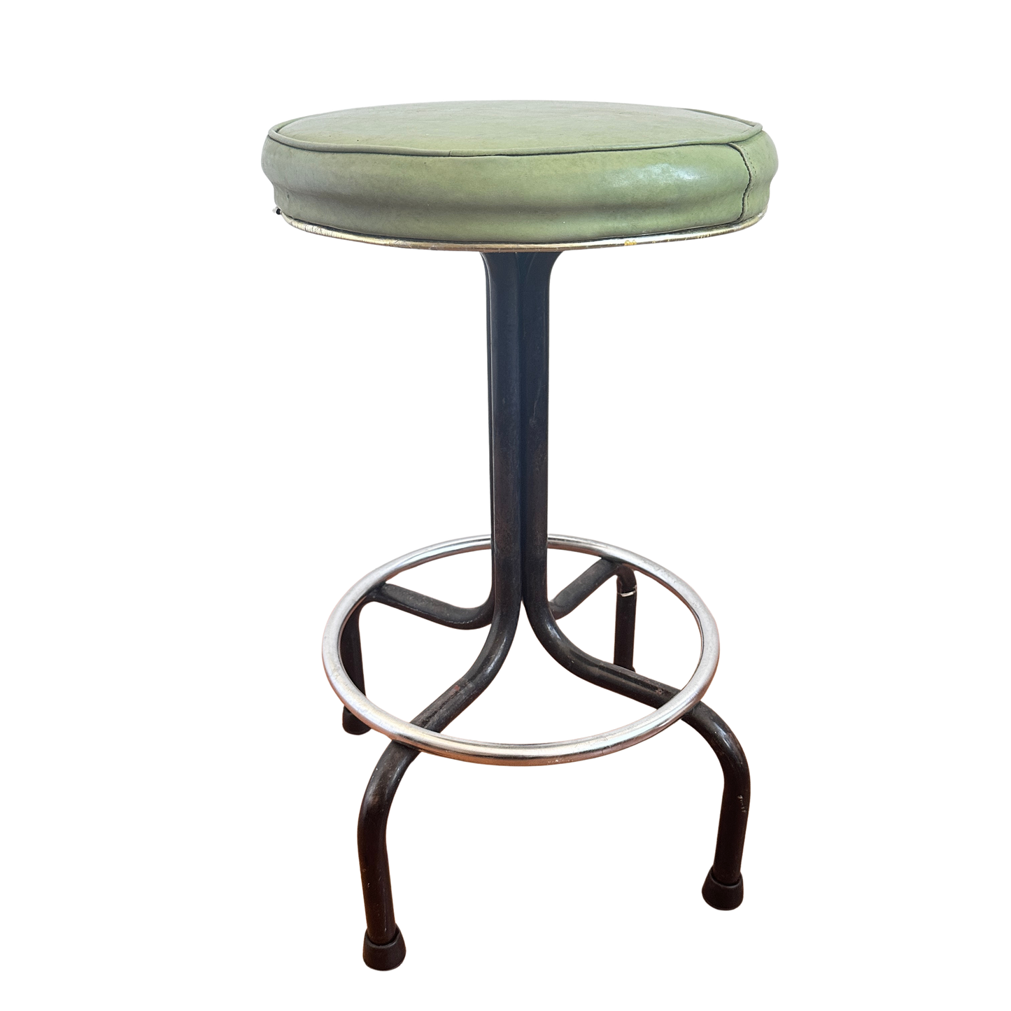 ST029 METAL AND GREAN VINYL SEAT SWIVEL STOOL