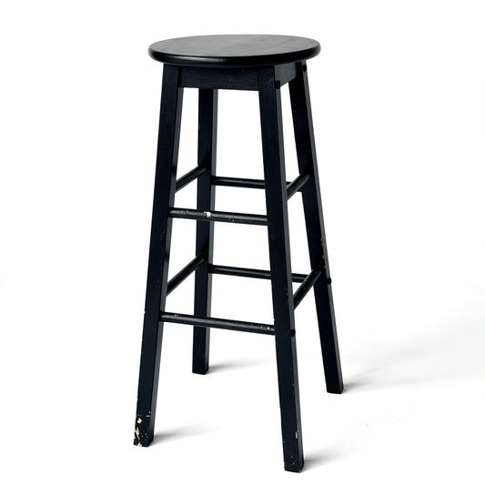 ST033 BASIC BLACK WOOD STOOL