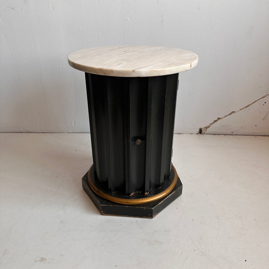 TB003 MARBLE TOP SIDE TABLE WITH DOOR