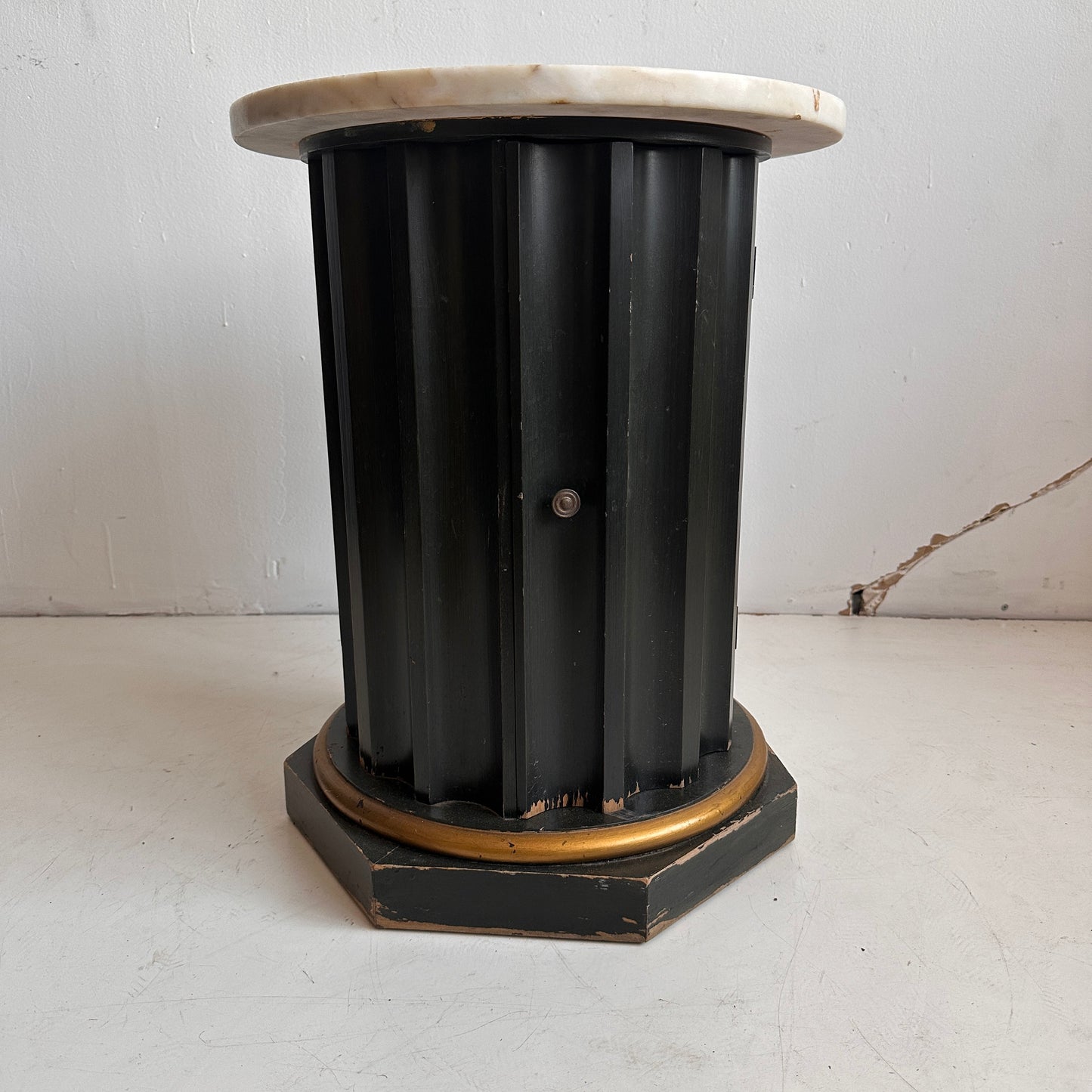 TB003 MARBLE TOP SIDE TABLE WITH DOOR