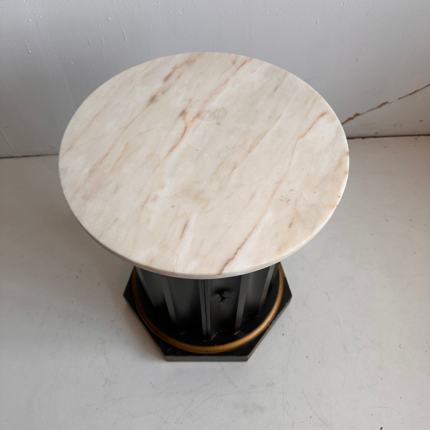 TB003 MARBLE TOP SIDE TABLE WITH DOOR
