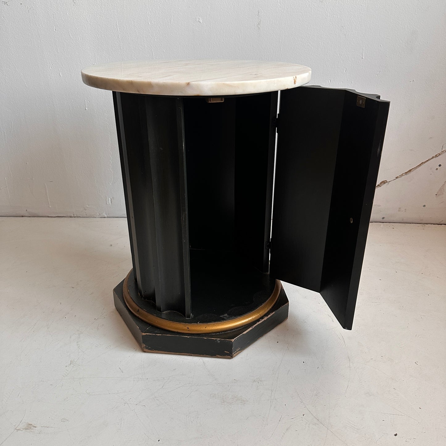 TB003 MARBLE TOP SIDE TABLE WITH DOOR